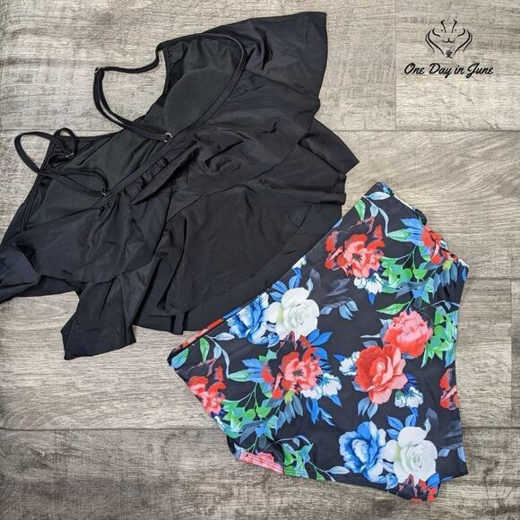 Mycoco Layered Flounce High Waist Bikini Swimsuit Size XL - Picture 4 of 4